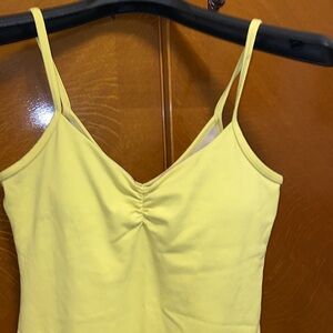 Lululemon yellow work out too with built in bra.